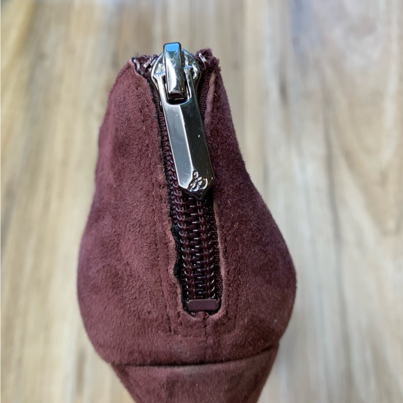 SAM EDELMAN Purple Suede Ankle Booties "Keaton" Hidden Platform Heels Size 7.5 - Picture 6 of 11